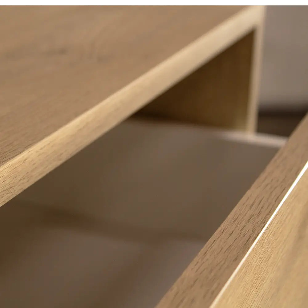 Comoda 150 cm, 2 usi, 3 sertare, pe un cadru metalic Gaja - Stejar Cremona