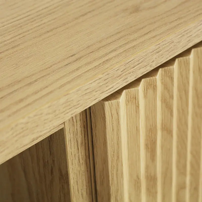 Dulap pentru lavoar 80 cm cu raft, fronturi canelate Willy - Stejar Cremona