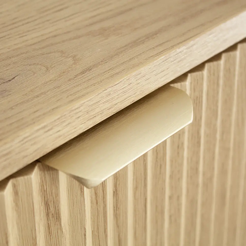 Dulap pentru lavoar 120 cm cu 2 usi, cu 2 sertare, fronturi canelate Willy - Stejar Cremona