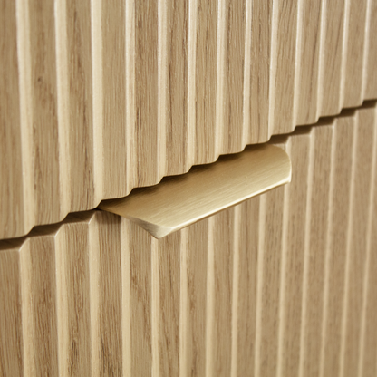 Dulap pentru lavoar 60 cm cu chiuveta, 2 sertare, fronturi canelate Willy - Stejar Cremona