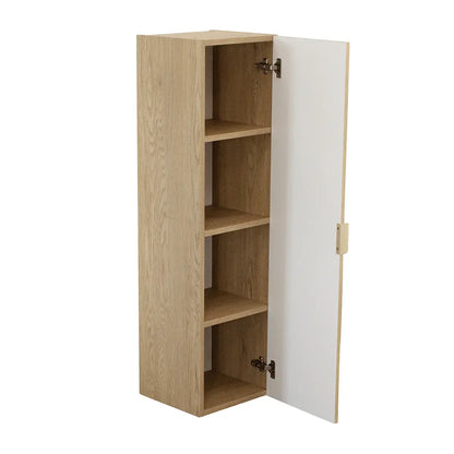 Dulap înalt pentru baie 120 cm, fronturi canelate Willy - Stejar Cremona