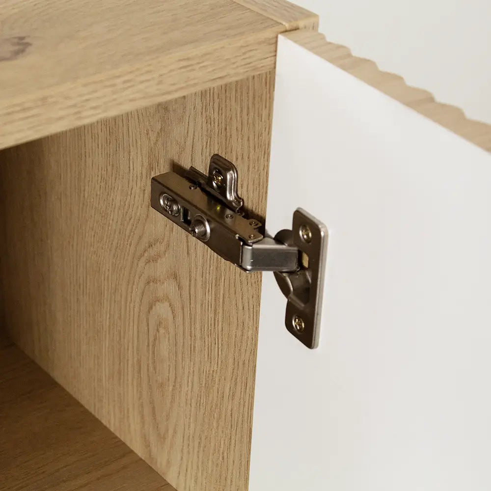 Set de mobilier: Dulap pentru lavoar 120 cm, 2 uși 2 sertare și Dulap înalt pentru baie 120 cm Willy - Stejar Cremona
