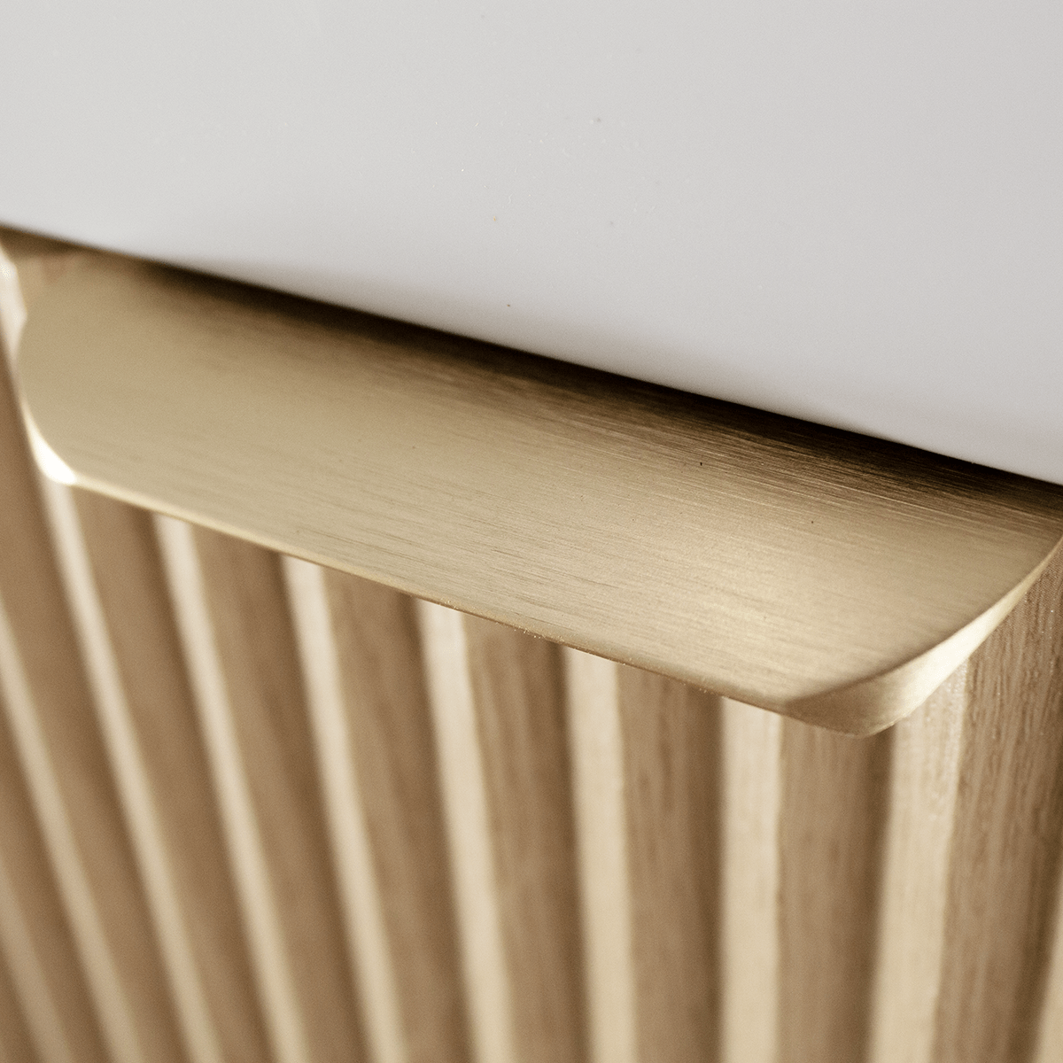 Dulap pentru lavoar 40 cm, cu chiuveta, 1 usa, fronturi canelate Willy - Stejar Cremona