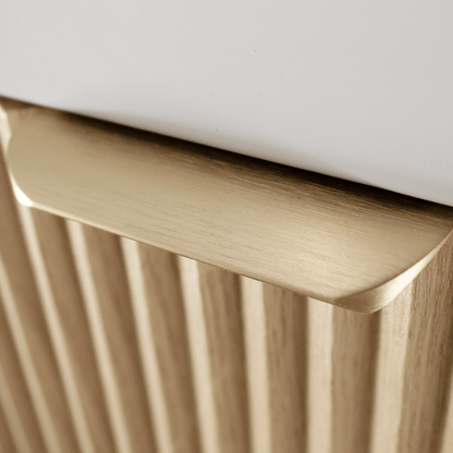 Dulap pentru lavoar 40 cm, cu chiuveta, 1 usa, fronturi canelate Willy - Stejar Cremona