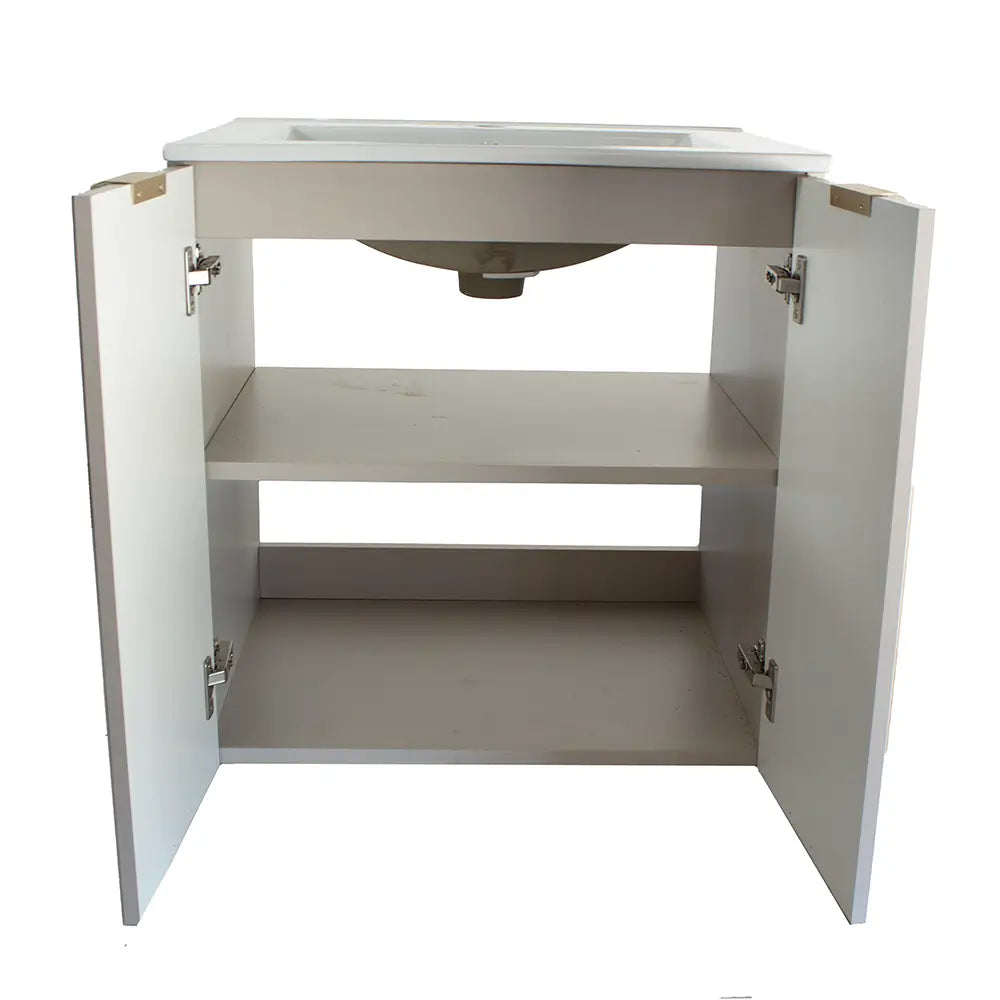 Dulap pentru lavoar 60 cm cu chiuveta, cu 2 usi, fronturi canelate Willy - Casmir