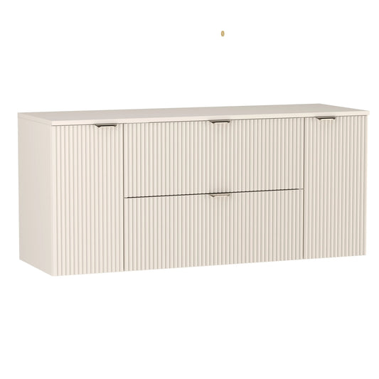 Dulap lavoar Willy 140 cm cășmir, cu uși și sertare, ton cald și elegant, ideal pentru băi moderne și clasice.