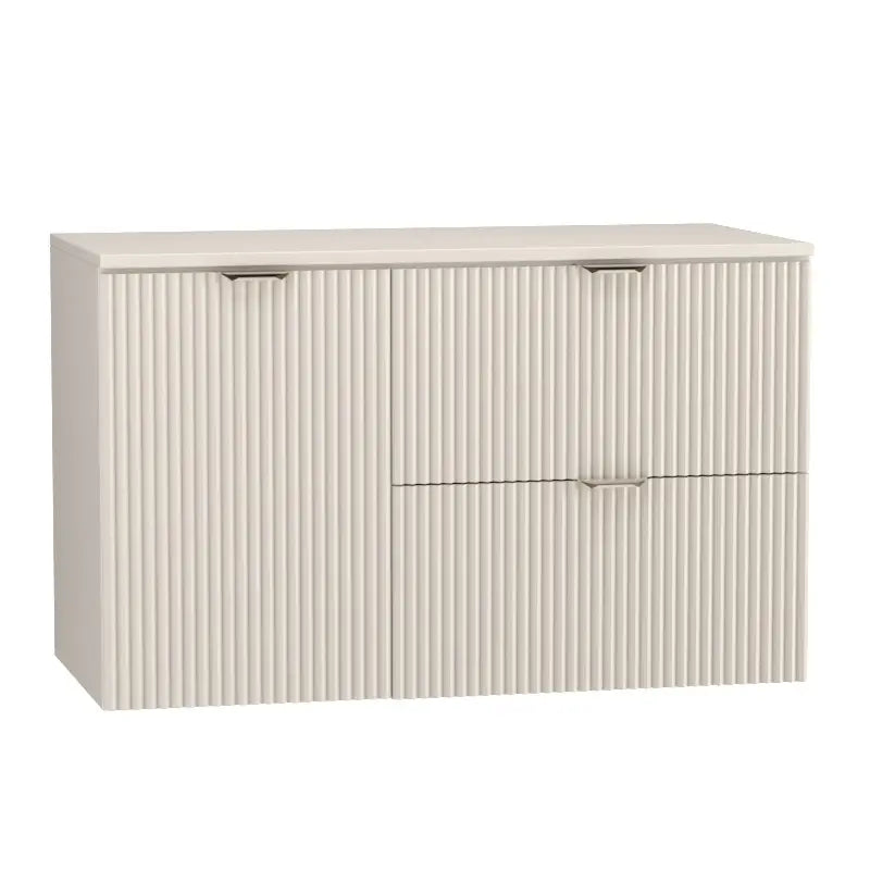 Dulap pentru lavoar 100 cm, cu cos de rufe, fronturi canelate Willy - Casmir