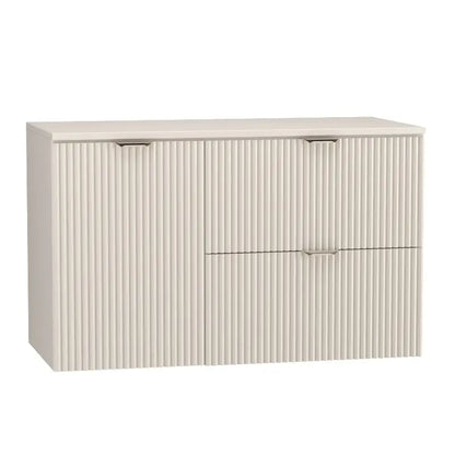 Dulap pentru lavoar 100 cm, cu cos de rufe, fronturi canelate Willy - Casmir