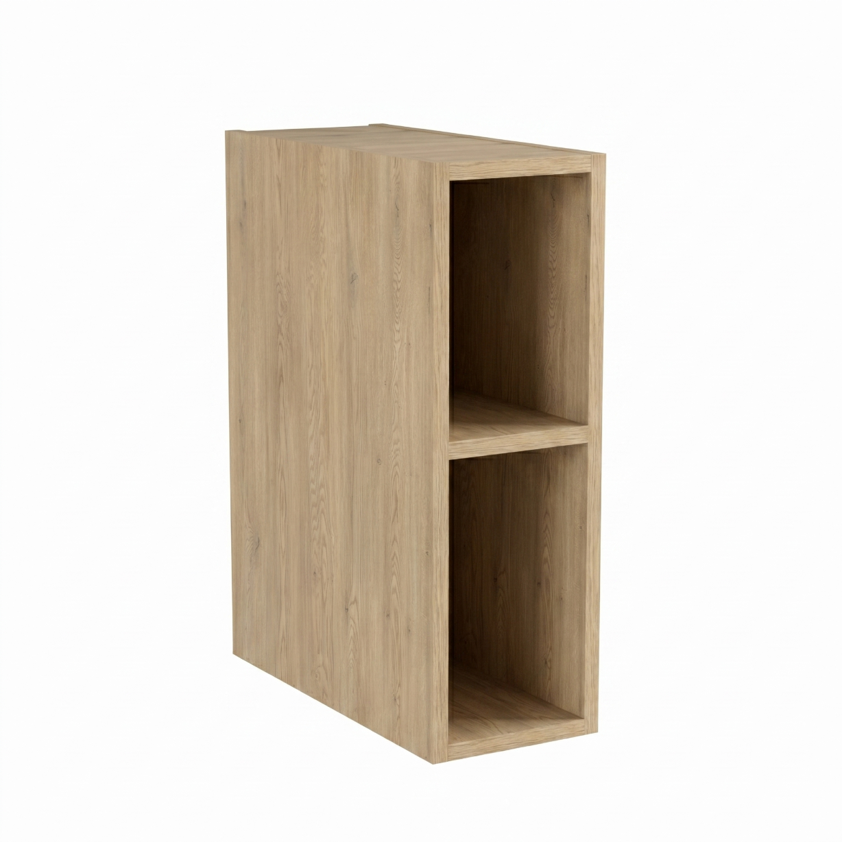 Raft îngust de baie de 20 cm cu o poliță, în decor Stejar Cremona, cu design modern și natural.