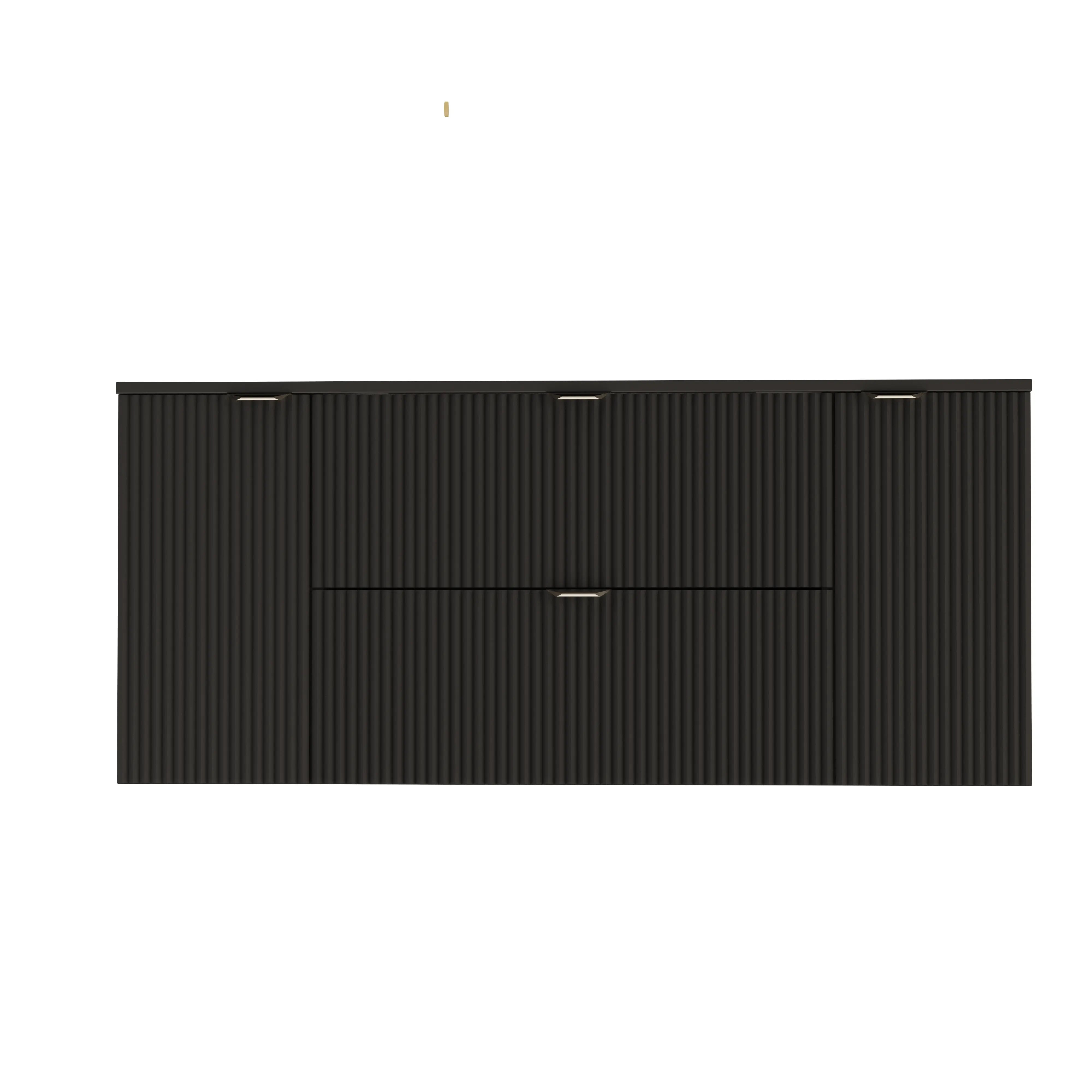 Dulap pentru lavoar 140 cm cu 2 usi, cu 2 sertare, fronturi canelate Willy - Negru