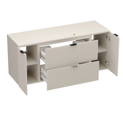 Dulap pentru lavoar 140 cm cu 2 usi, cu 2 sertare, fronturi canelate Willy - Casmir