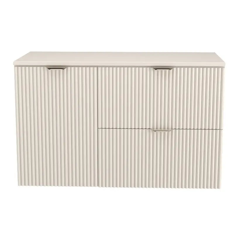 Dulap pentru lavoar 100 cm, cu cos de rufe, fronturi canelate Willy - Casmir