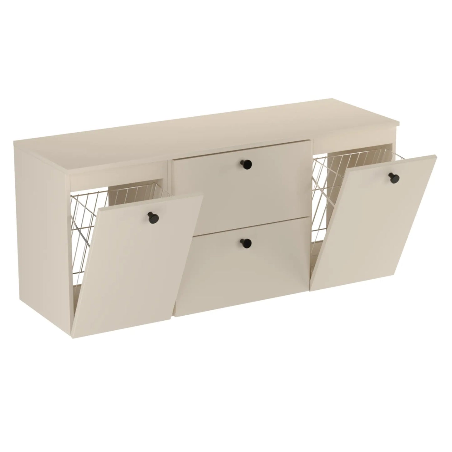 Dulap pentru lavoar 140 cm cu 2 cos de rufe, fronturi netede Beti - Casmir