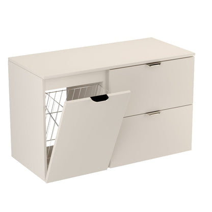 Dulap pentru lavoar 100 cm, cu cos de rufe, fronturi netede Orio - Casmir