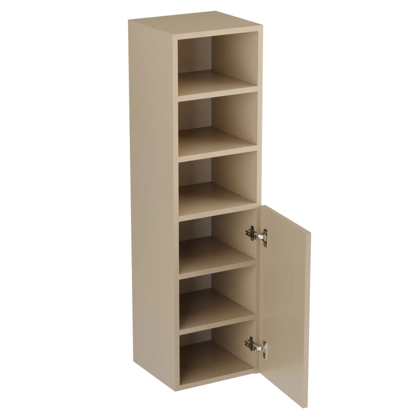 Dulap înalt pentru baie 120 cm, 1 ușă, semi-deschisă Beti - Cappuccino