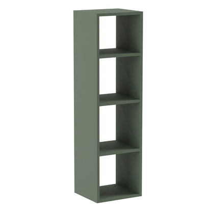 Dulap înalt pentru baie 120 cm, fronturi canelate Willy - Verde/Nuc