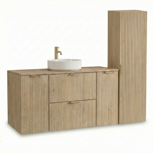 Set mobilier baie Willy Stejar Cremona cu dulap pentru lavoar 120 cm și dulap înalt 120 cm