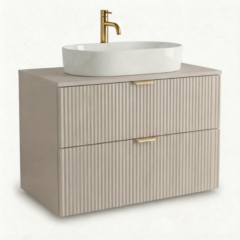 Dulap pentru lavoar Willy 80 cm, Casmir, cu 2 sertare SOFT-CLOSE și finisaj elegant. Realizat din MDF și PAL laminat de 18 mm, ideal pentru băi moderne.