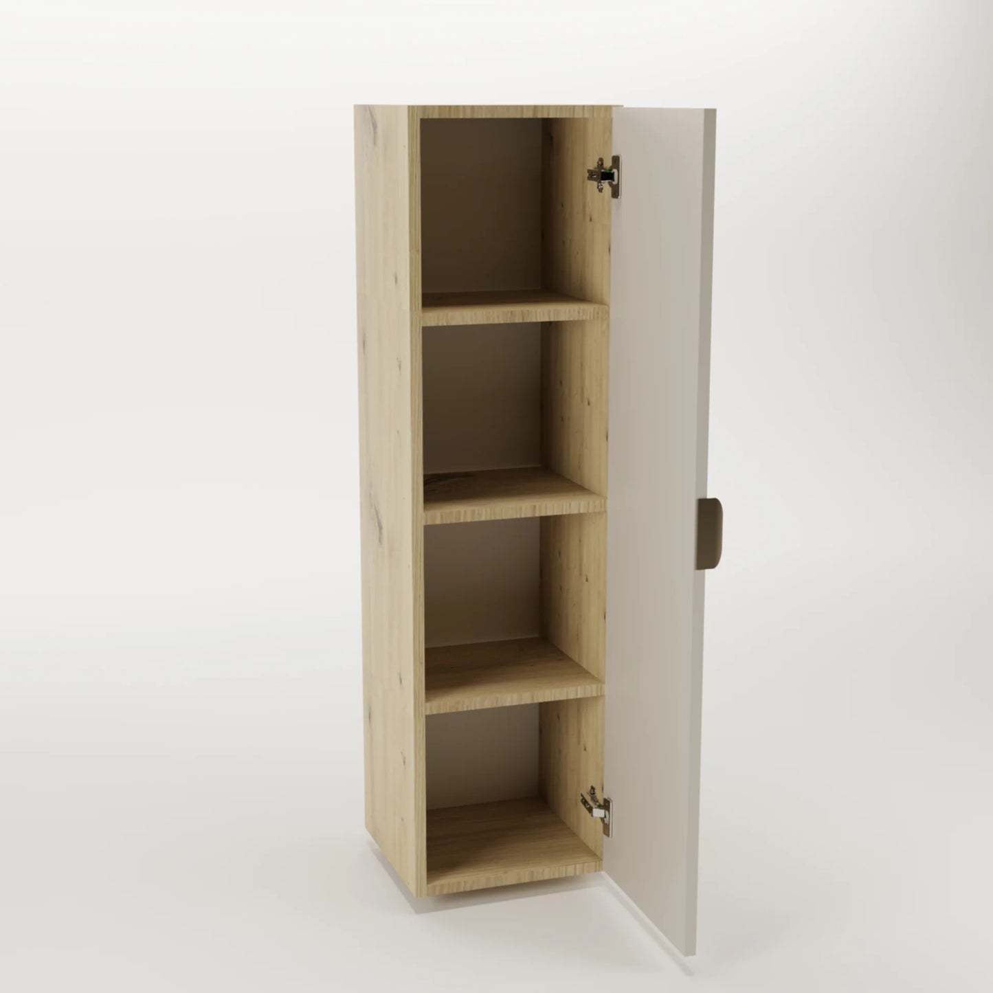 Dulap înalt pentru baie, cu rafturi 120 cm Orio - Casmir/Stejar Artisan
