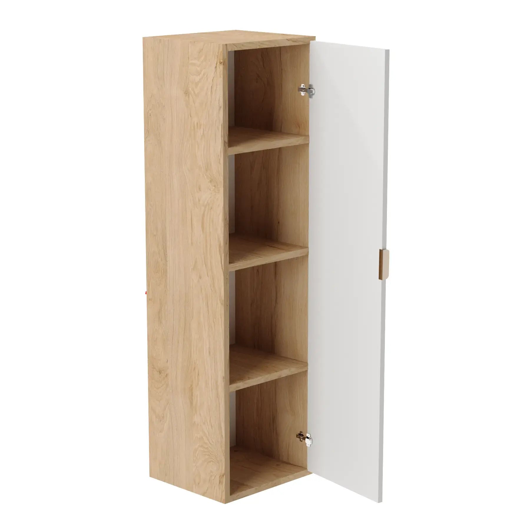 Dulap înalt pentru baie 120 cm, fronturi canelate Willy - Casmir/Nuc