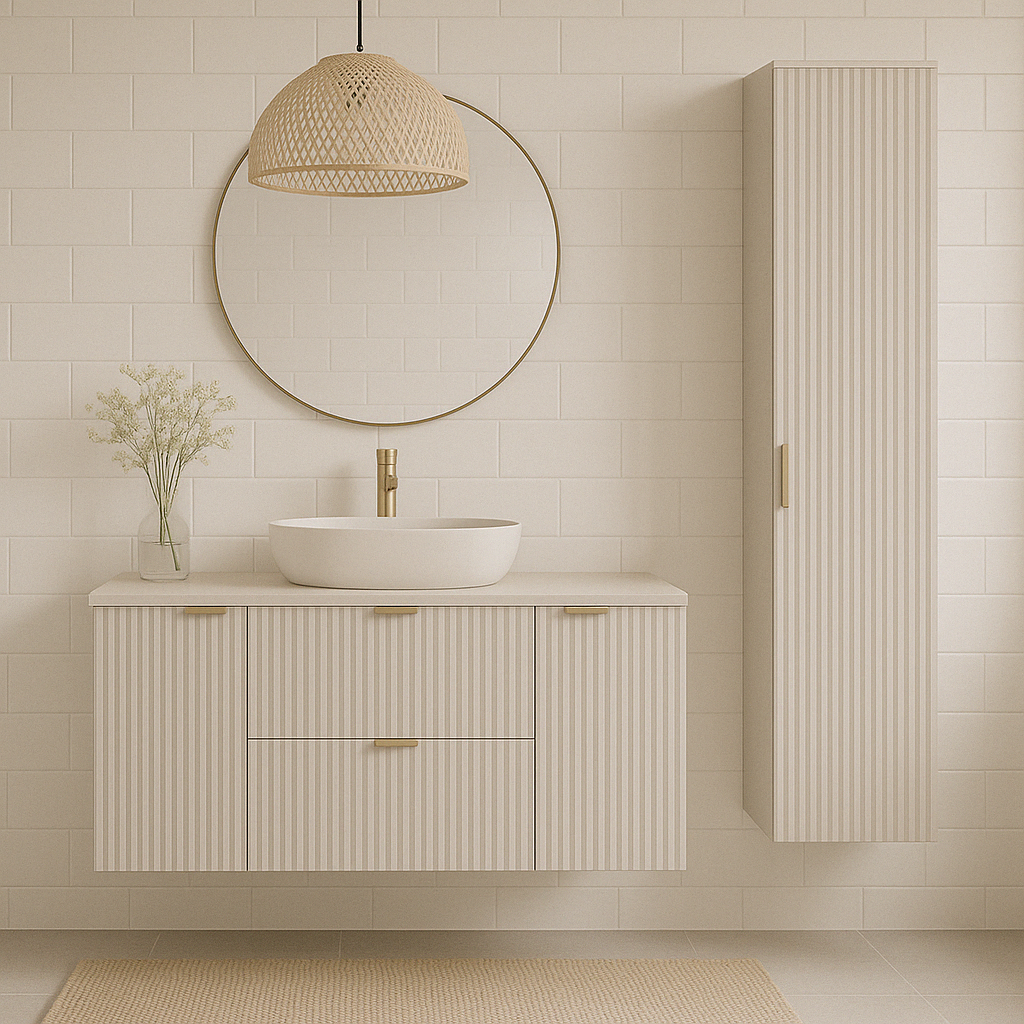 Dulap pentru lavoar 120 cm cu 2 usi, cu 2 sertare, fronturi canelate Willy - Casmir