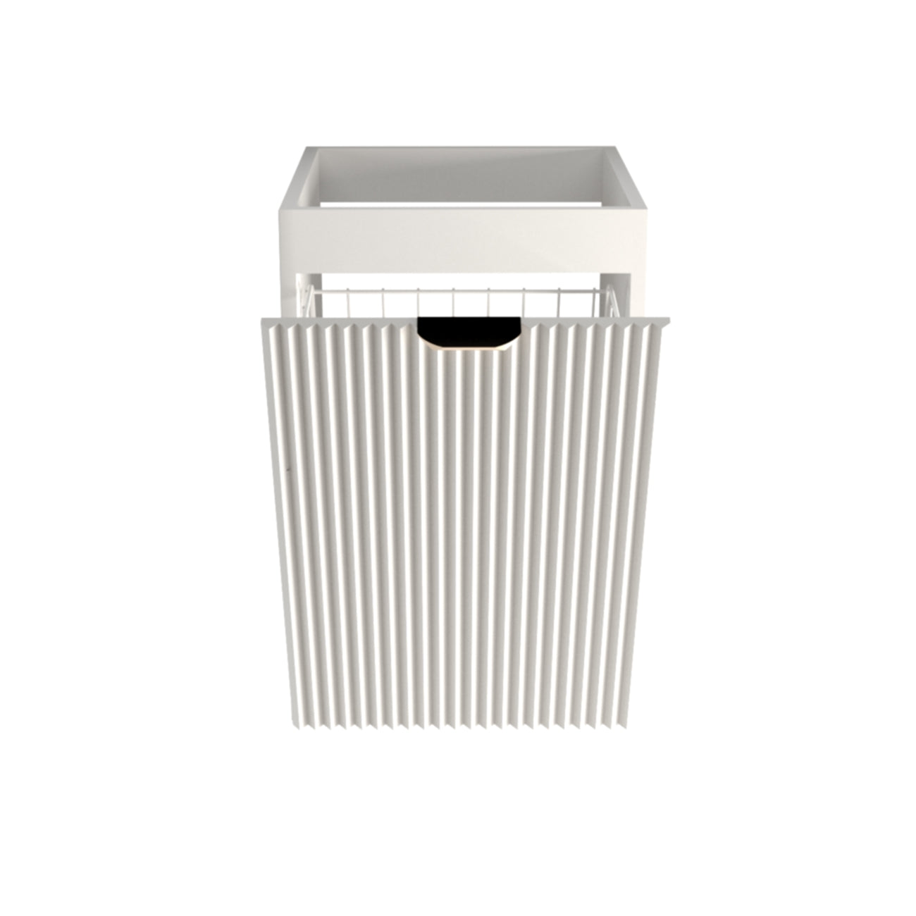 Dulap de baie 40 cm cos de rufe, fronturi canelate Willy, fara blat - Alb