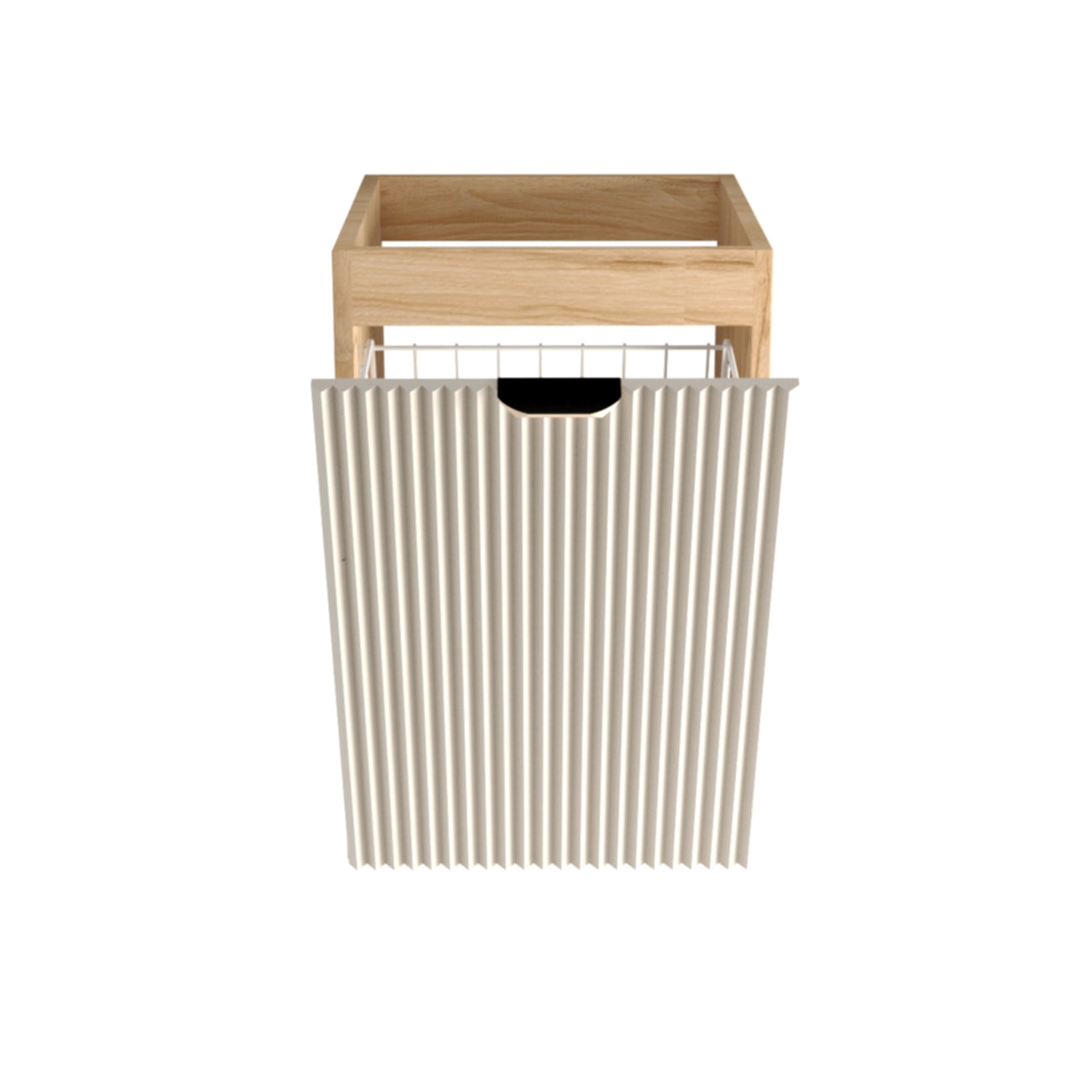 Dulap de baie 40 cm cos de rufe, fronturi canelate Willy, fara blat - Casmir/Nuc