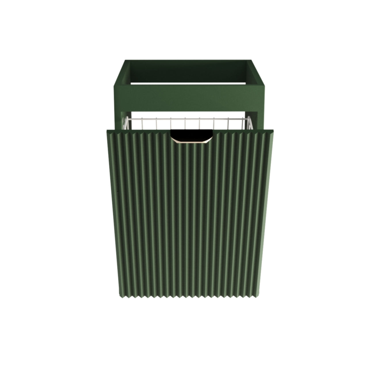 Dulap de baie 40 cm cos de rufe, fronturi canelate Willy, fara blat - Verde