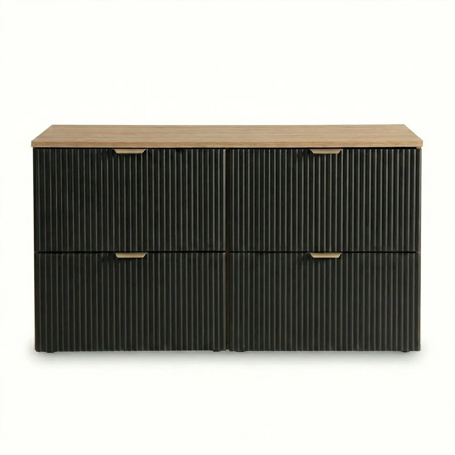 Dulap pentru lavoar 120 cm 4 sertare Willy - Negru/Nuc