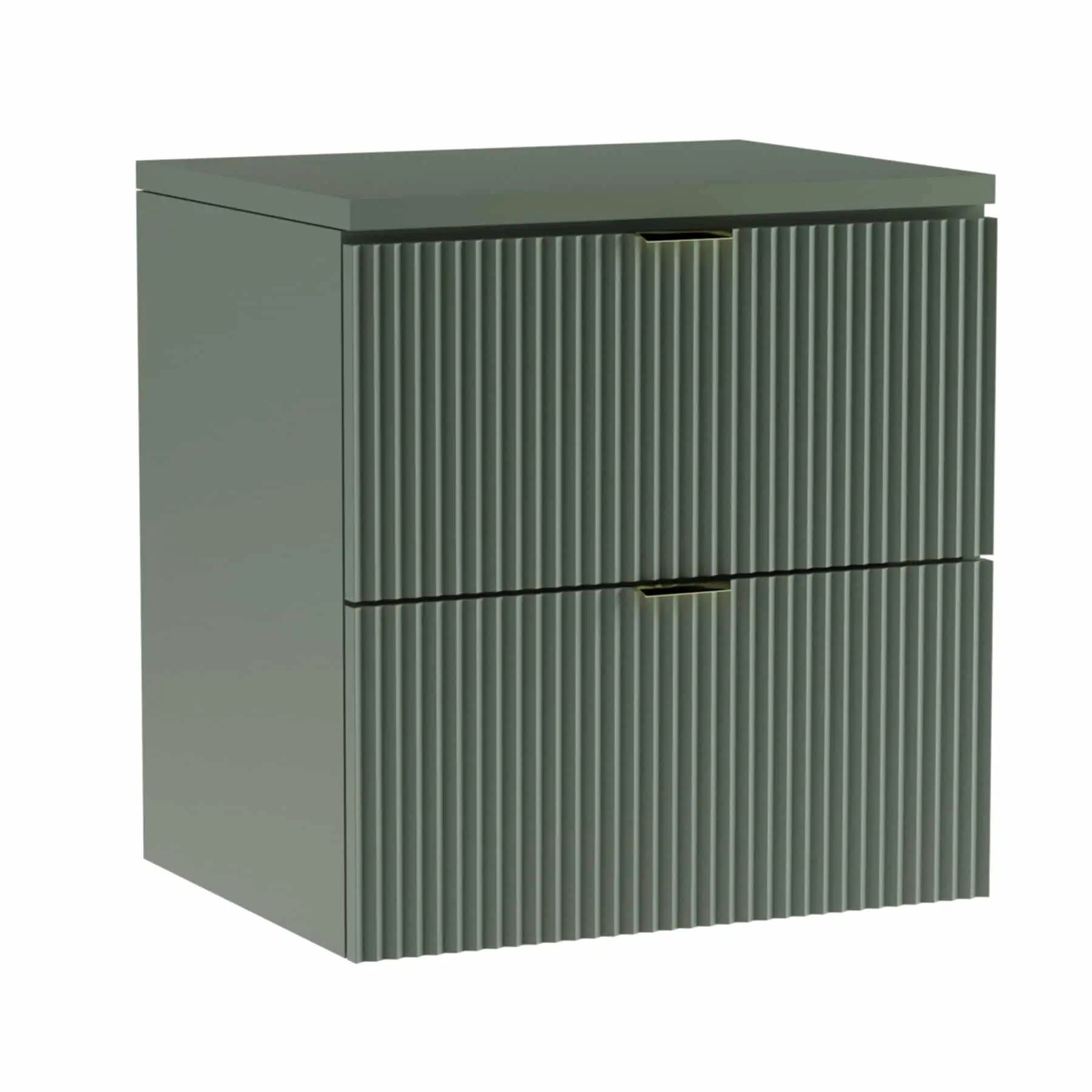 Grün Waschtischunterschrank Willy, 60 cm, für ein natürliches und modernes Badezimmer.