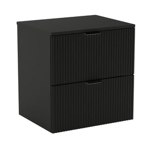 Dulap pentru lavoar Willy 60 cm negru cu fronturi striate – mobilier de baie modern, elegant și funcțional.