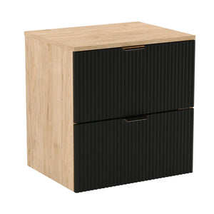 Dulap pentru lavoar Willy 60 cm negru/nuc – mobilier modern, compact și elegant pentru băi elegante și funcționale.