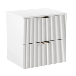 Dulap pentru lavoar Willy 60 cm alb alpin cu fronturi striate – mobilier modern, luminos și funcțional pentru băi mici.