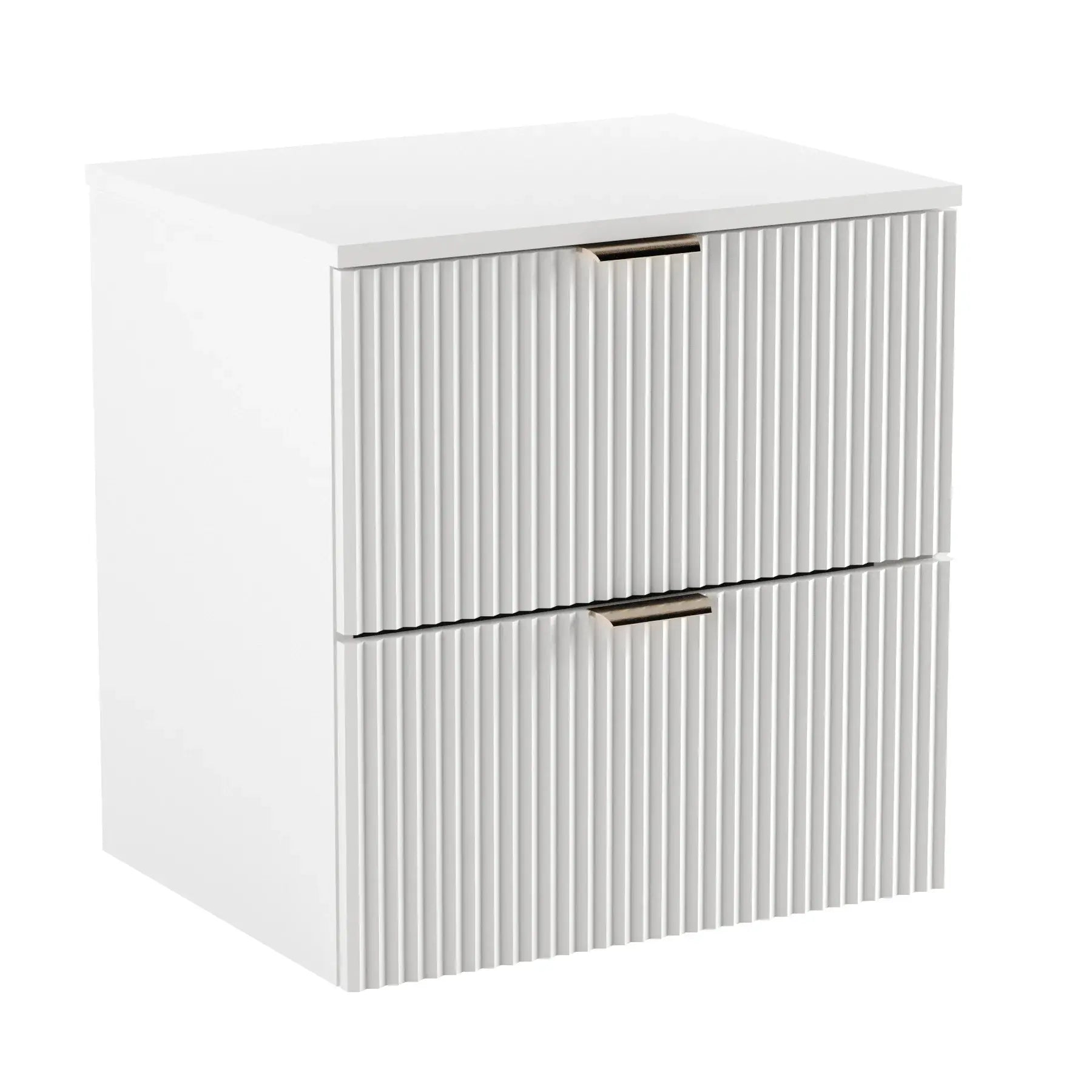 Dulap pentru lavoar Willy 60 cm alb alpin cu fronturi striate – mobilier modern, luminos și funcțional pentru băi mici.