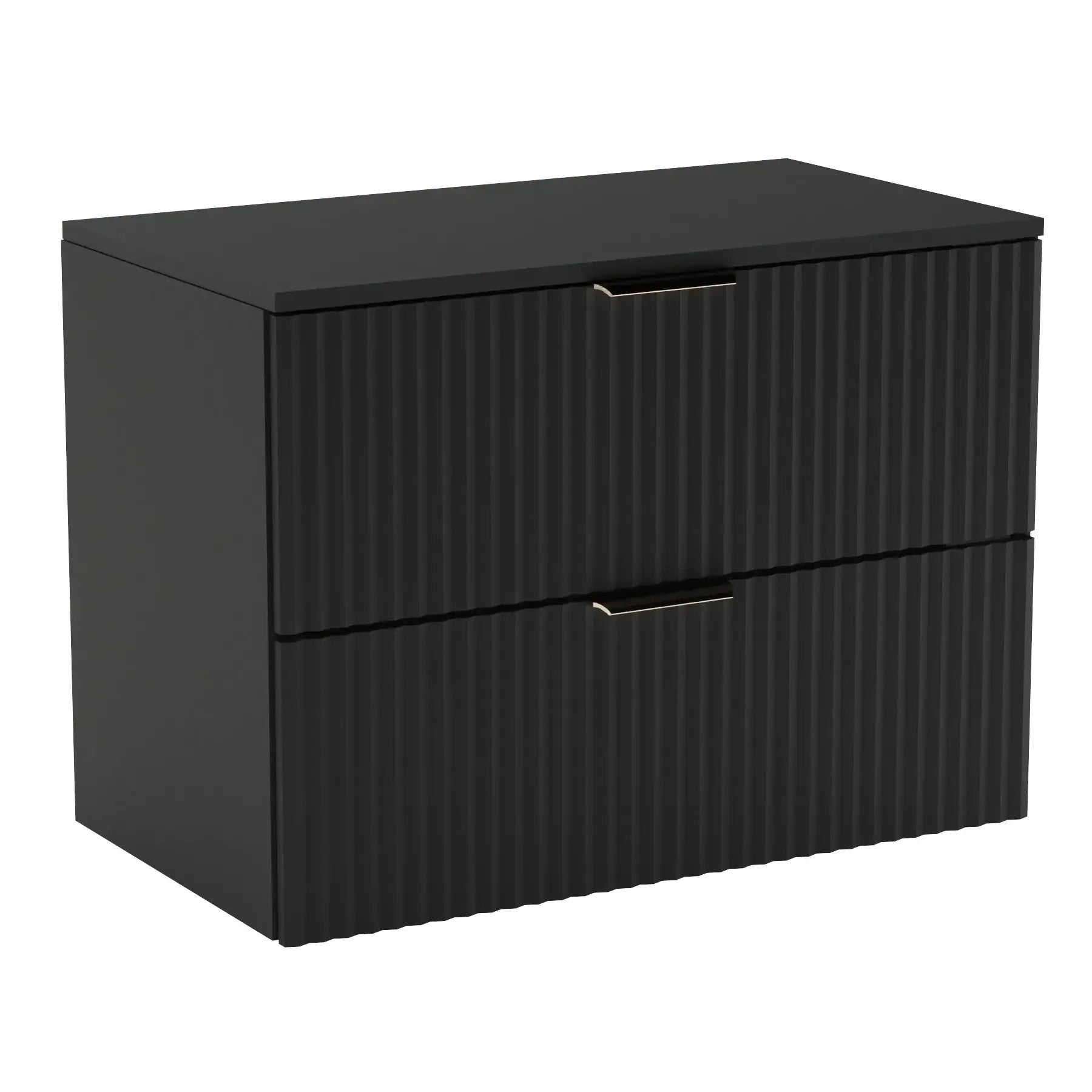 Waschtischunterschrank Willy, 80 cm, in Schwarz zusätzlichem Stauraum für Badezimmerutensilien.