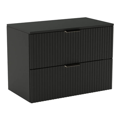 Waschtischunterschrank Willy, 80 cm, in Schwarz zusätzlichem Stauraum für Badezimmerutensilien.