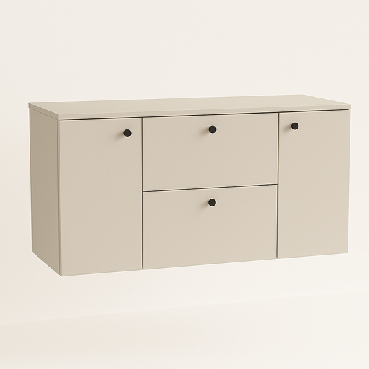 Dulap lavoar 120 cm Beti Cășmir, cu 2 sertare SOFT-CLOSE și 2 uși, design elegant și funcțional pentru baie.