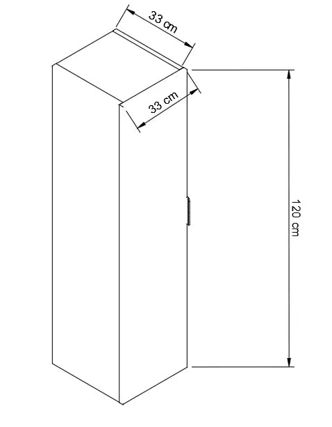 Dulap înalt pentru baie 120 cm Orio- Casmir/Stejar Artisan