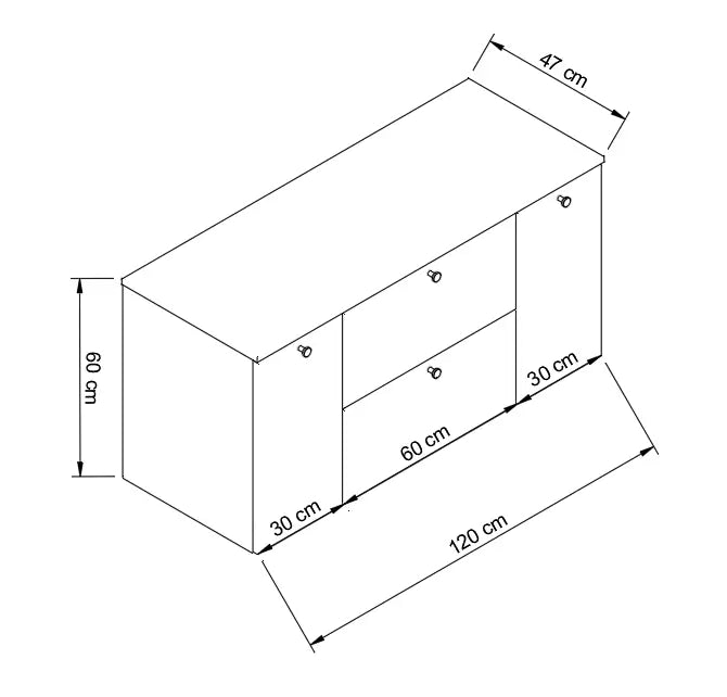 Dulap pentru lavoar 120 cm cu 2 usi, cu 2 sertare, fronturi canelate Beti - Cappuccino