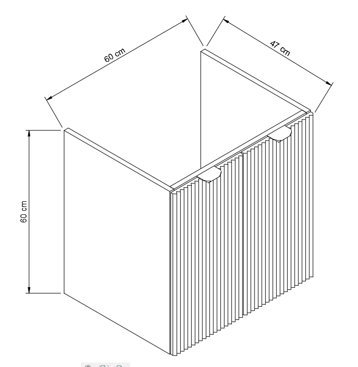 Dulap pentru lavoar 60 cm cu 2 usi, fronturi netede, fara blat Orio - Casmir
