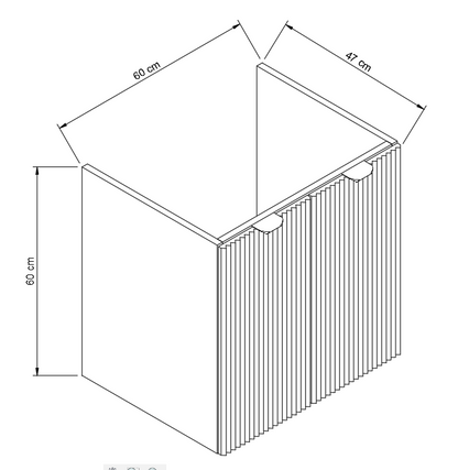Dulap pentru lavoar 60 cm cu 2 usi, fronturi netede, fara blat Orio - Casmir