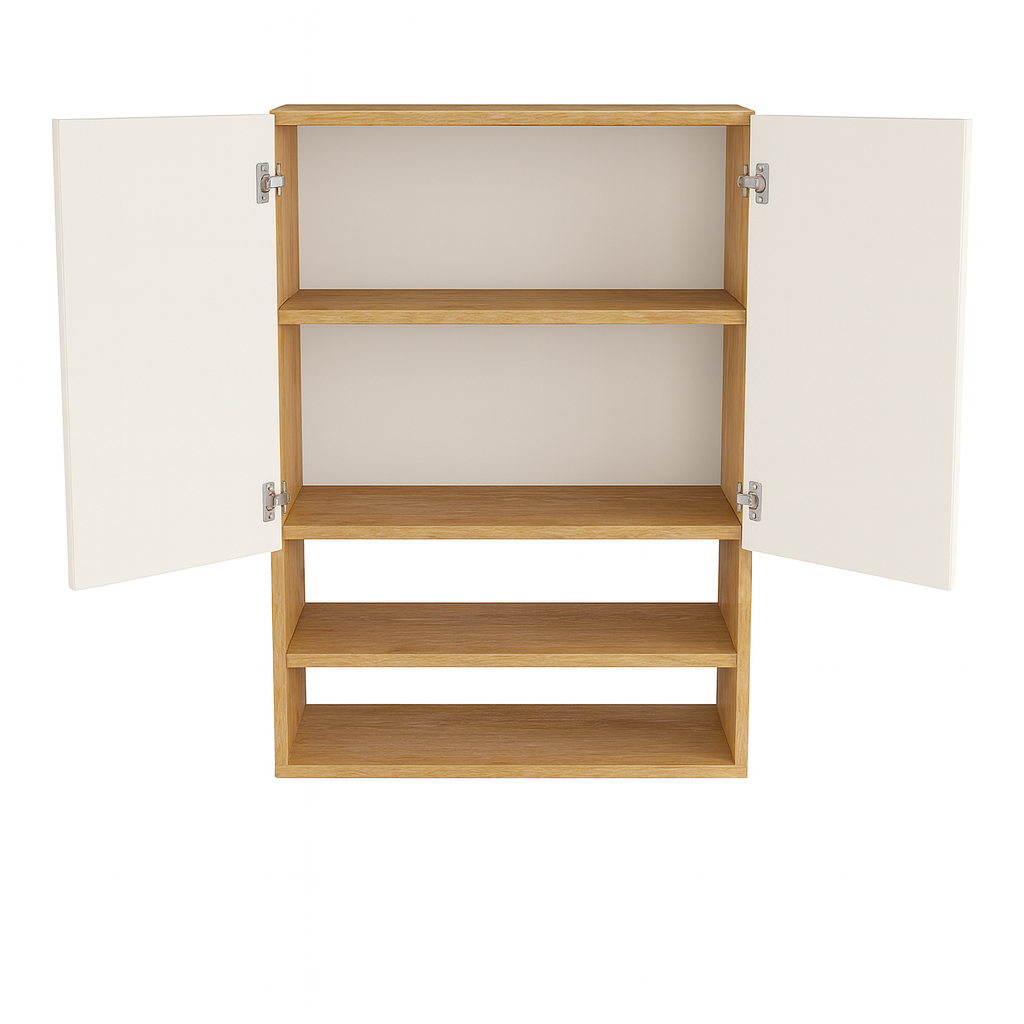Dulap de perete deasupra toaletei 60 cm suspendat, fronturi canelate Willy - Casmir/Nuc
