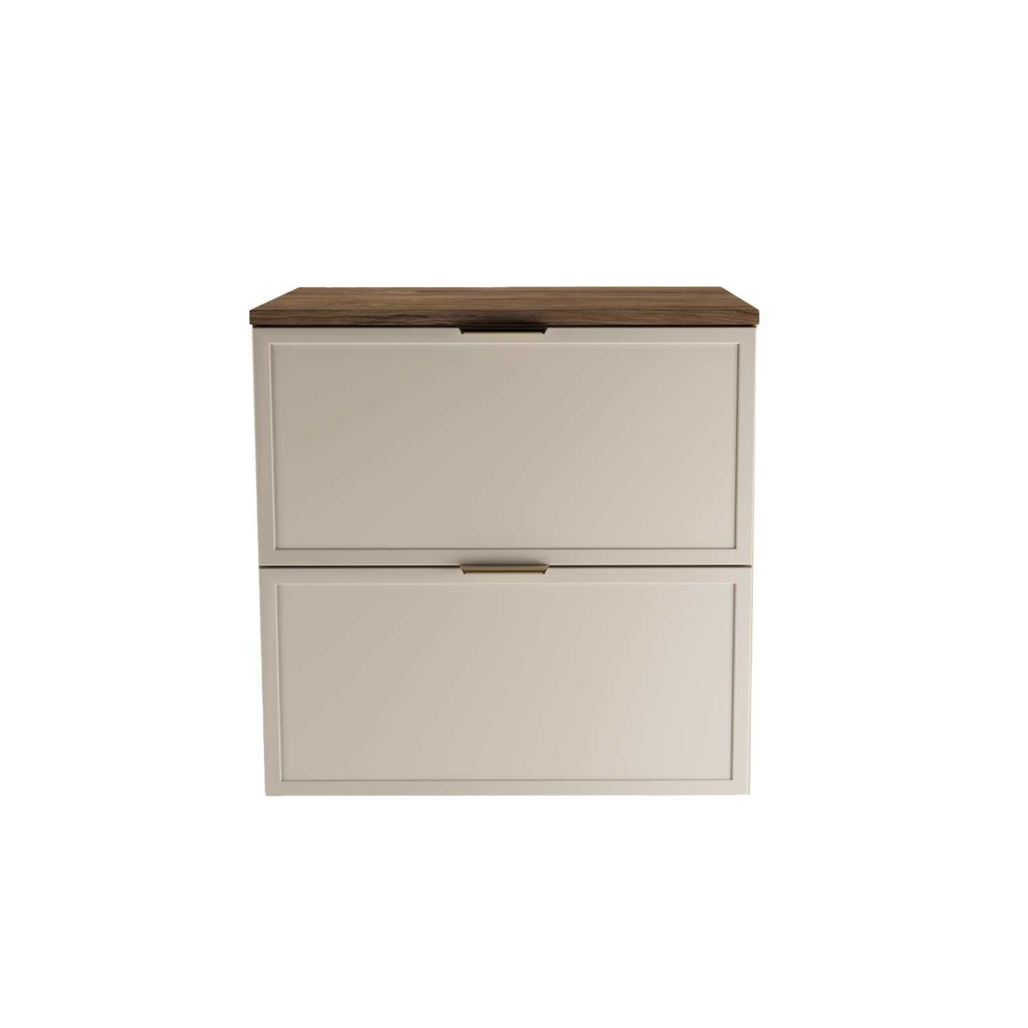 Dulap pentru lavoar 60 cm, 2 sertare, fronturi cu rama decorativa Roma - Casmir/Nuc inchis