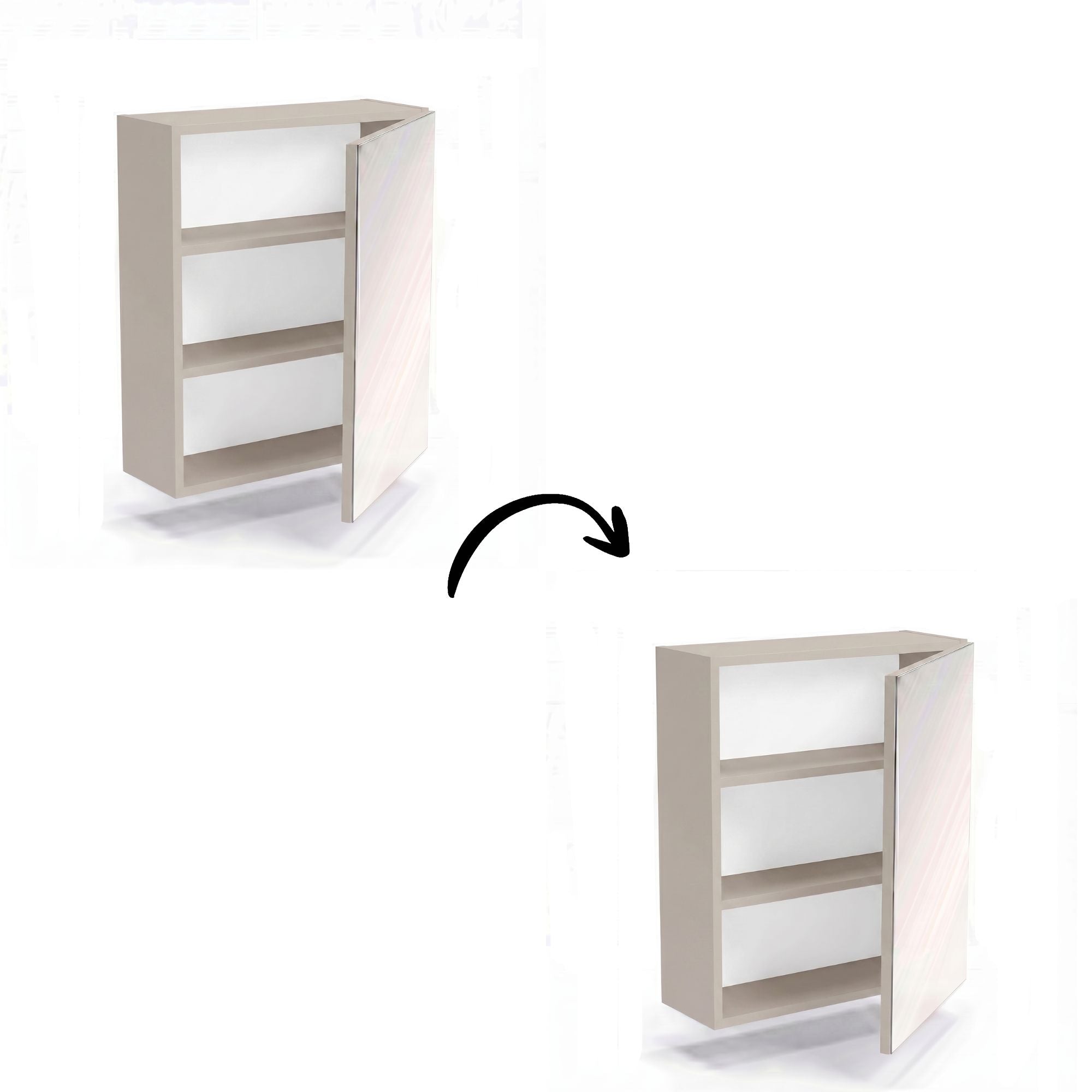 Dulap suspendat cu oglindă, 1 ușă 60 cm - Casmir
