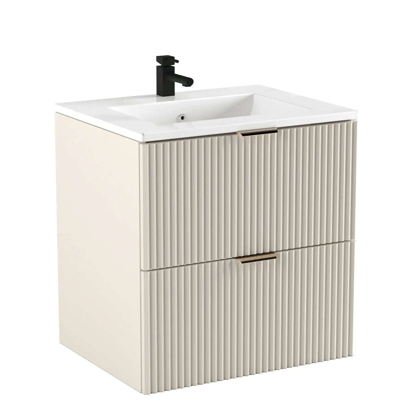 Dulap pentru lavoar 60 cm cu chiuveta, 2 sertare, fronturi canelate Willy - Casmir