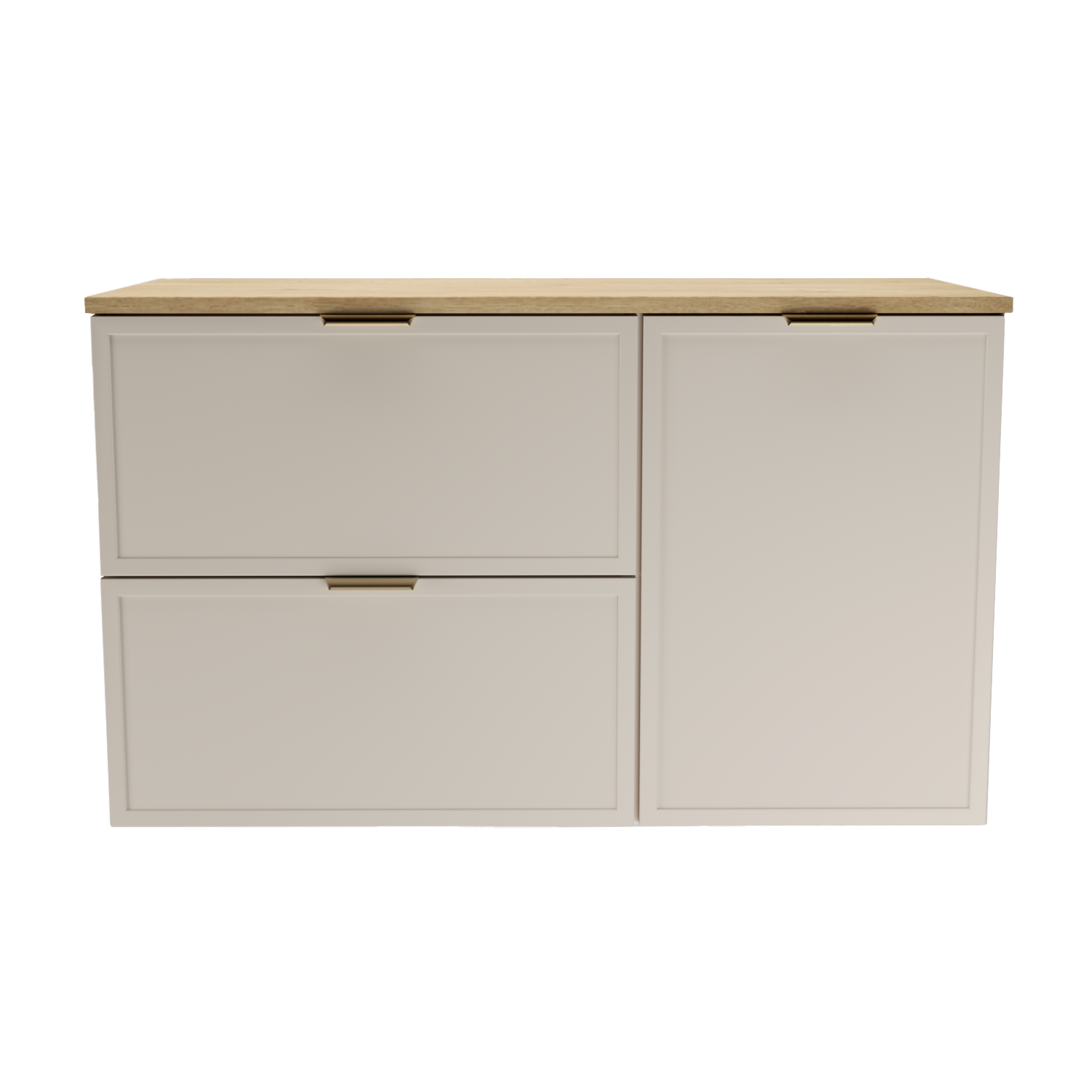 Dulap pentru lavoar 100 cm, cu cos de rufe, fronturi cu rama decorativa Roma - Casmir/Stejar Cremona