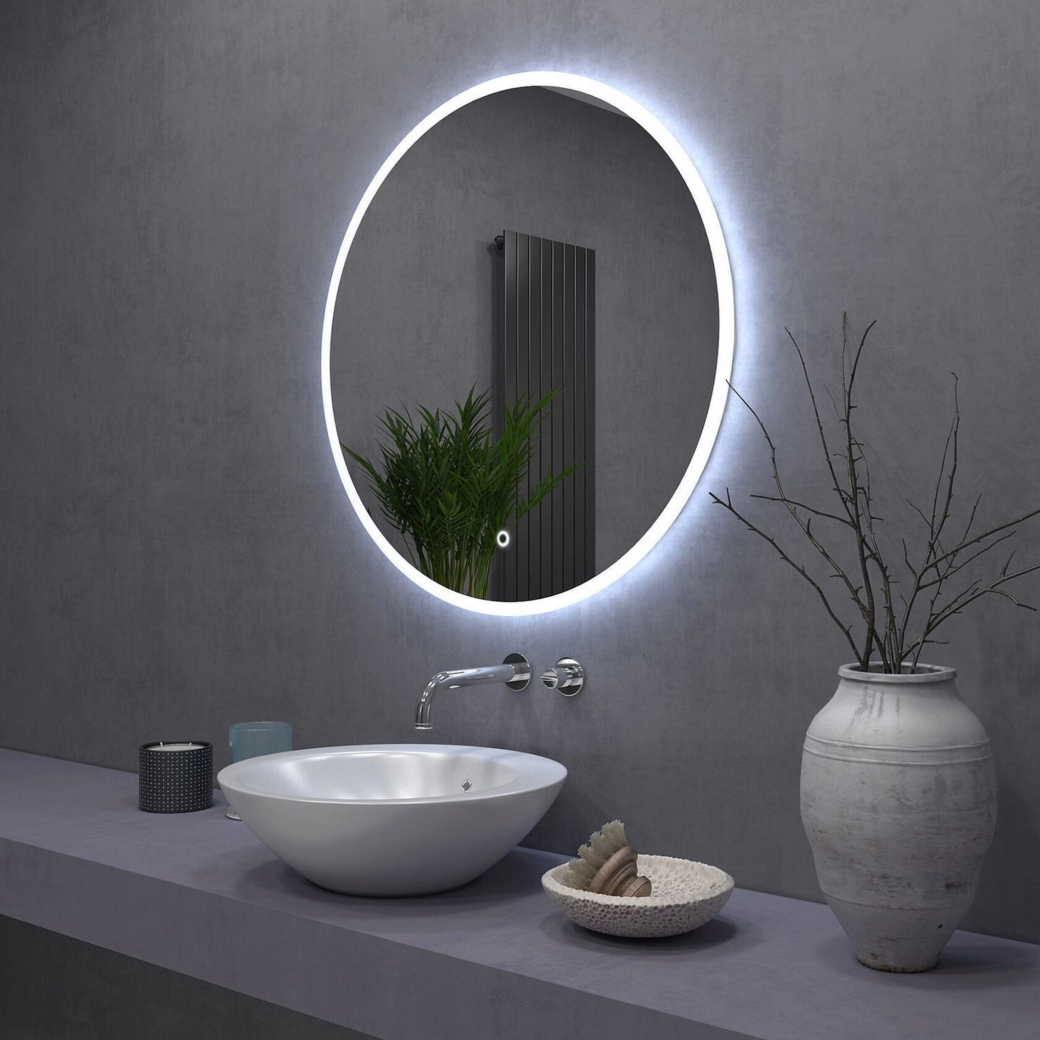 Oglinda de perete cu LED-uri FFJ - 70 cm