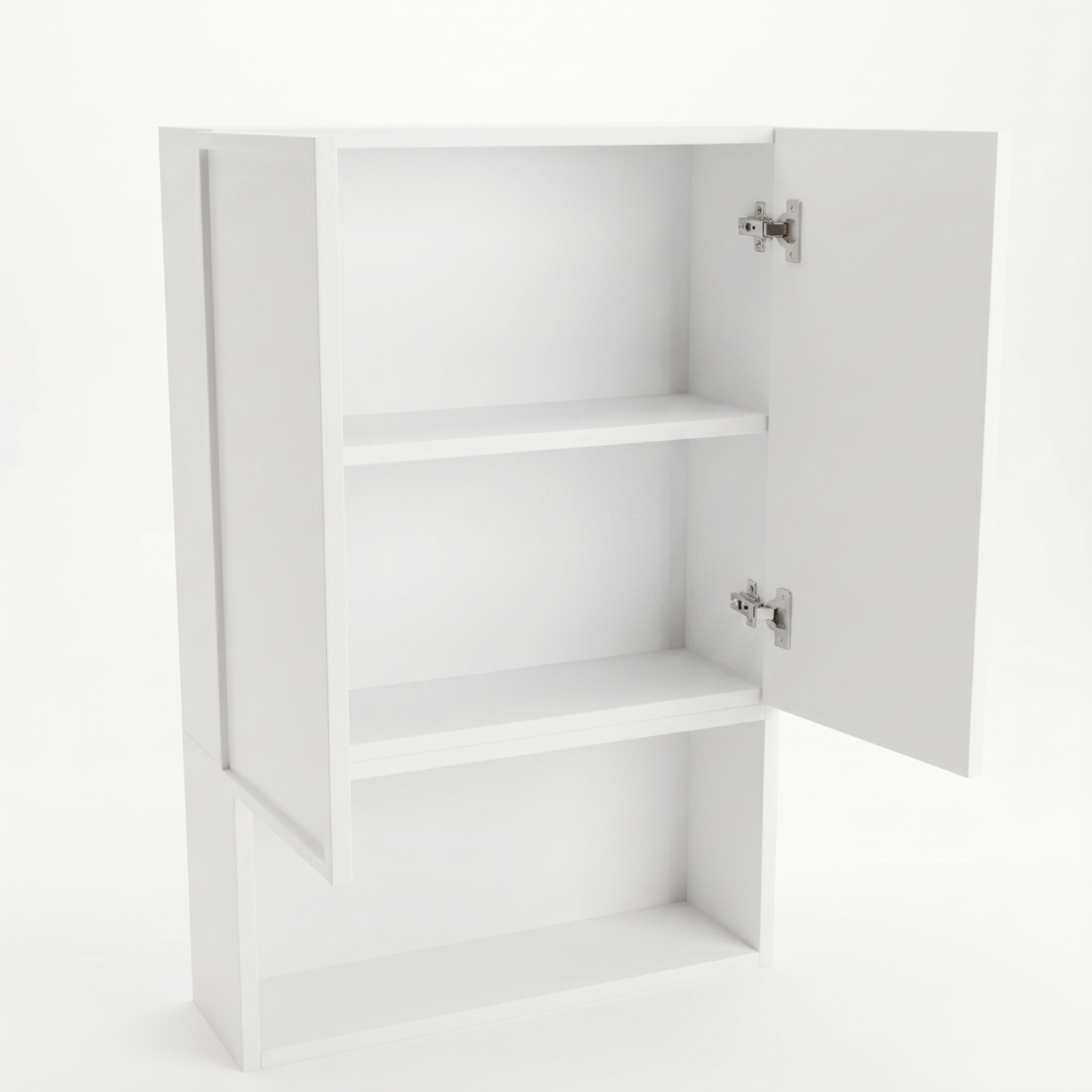 Dulap de perete deasupra toaletei 60 cm suspendat, fronturi cu rama decorativa Roma - Alb