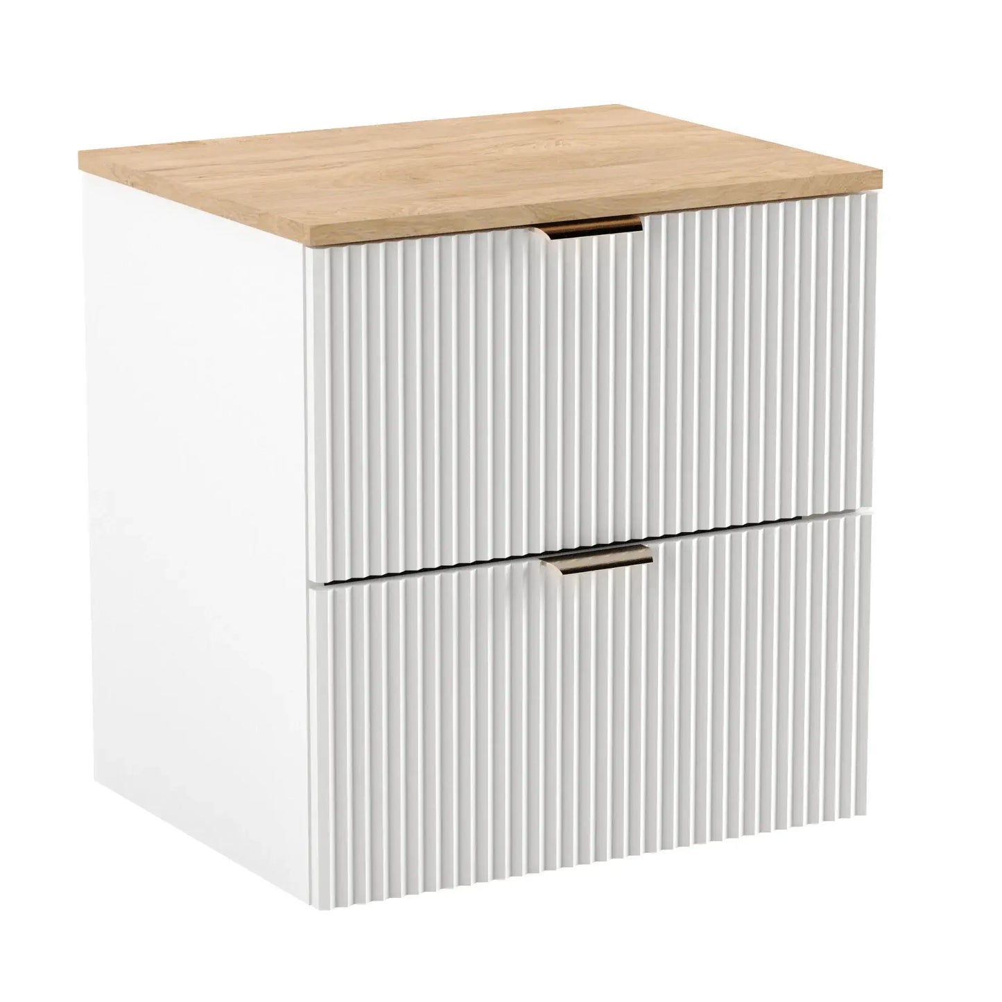 Dulap pentru lavoar 140 cm cu raft Willy - Alb, Nuc top