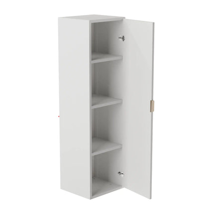 Dulap înalt pentru baie 120 cm, fronturi canelate Willy - Alb